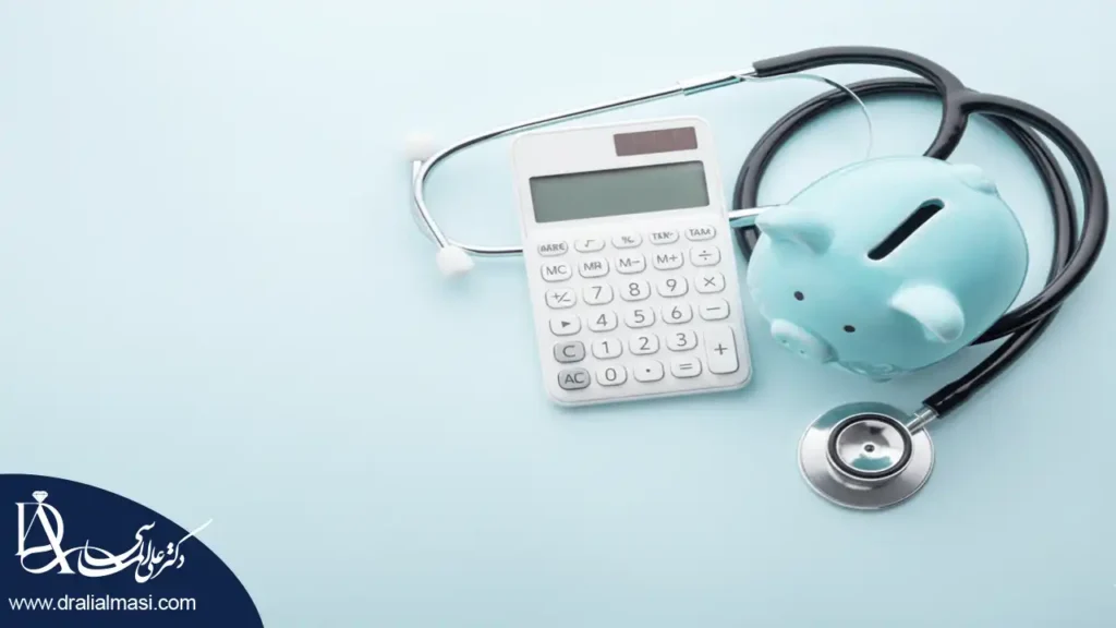 تصویر ماشین حساب برای برآورد هزینه های آزمایش قبل از عنل لاغری